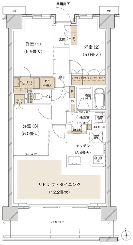 ブランズシティ船橋ビアレ 間取り 2-F2 type