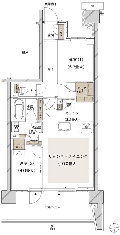 ブランズシティ船橋ビアレ 間取り 2-G2 type
