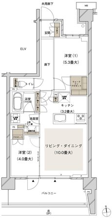 ブランズシティ船橋ビアレ 間取り 2-G2 type