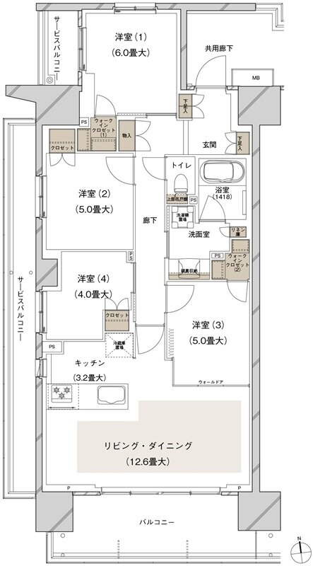 ブランズシティ船橋ビアレ 間取り 1-A1 type