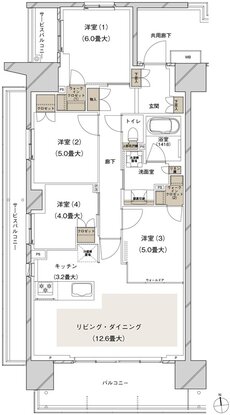 ブランズシティ船橋ビアレ 間取り 1-A1 type