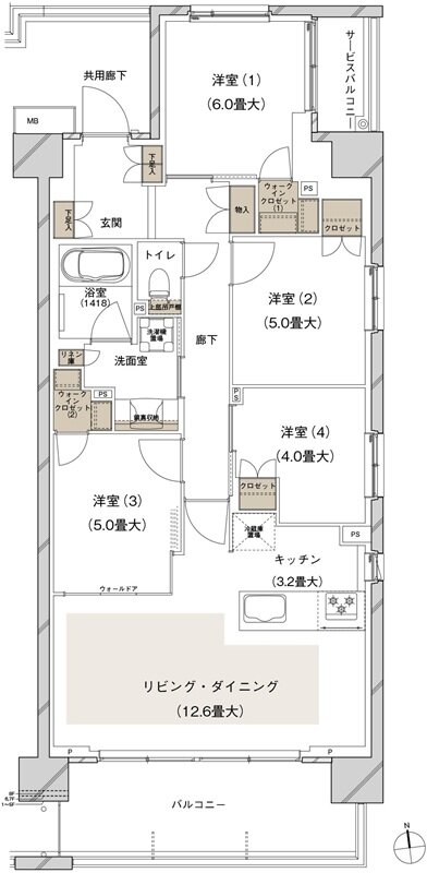ブランズシティ船橋ビアレ 間取り 2-A2 type