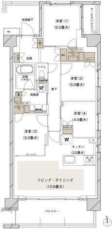 ブランズシティ船橋ビアレ 間取り 2-A2 type