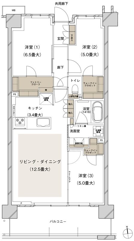 ブランズシティ船橋ビアレ 間取り 2-E2 type