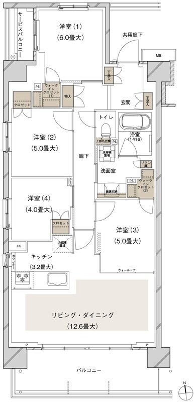 ブランズシティ船橋ビアレ 間取り 2-A1 type