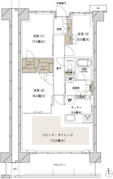 ブランズシティ船橋ビアレ 間取り 2-N type