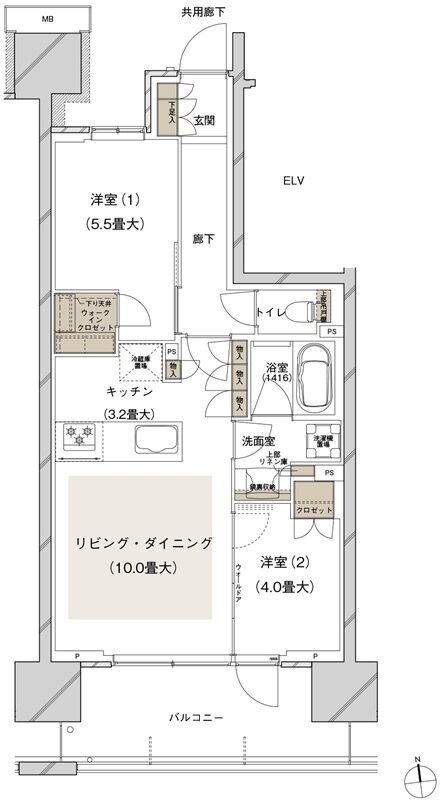 ブランズシティ船橋ビアレ 間取り 1-G type
