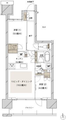 ブランズシティ船橋ビアレ 間取り 1-G type