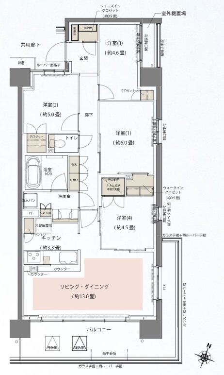 リビオシティ船橋北習志野ミッドレジデンス 間取り S84Aタイプ