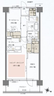 リビオシティ船橋北習志野ミッドレジデンス 間取り E64Aタイプ