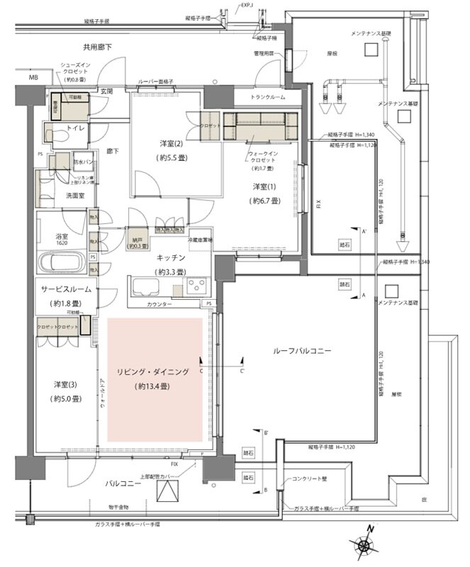 リビオシティ船橋北習志野ミッドレジデンス 間取り S83Arタイプ