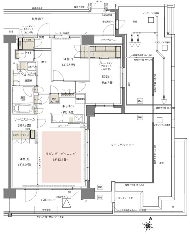 リビオシティ船橋北習志野ミッドレジデンス 間取り S83Arタイプ