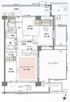 リビオシティ船橋北習志野ミッドレジデンス 間取り S83Arタイプ