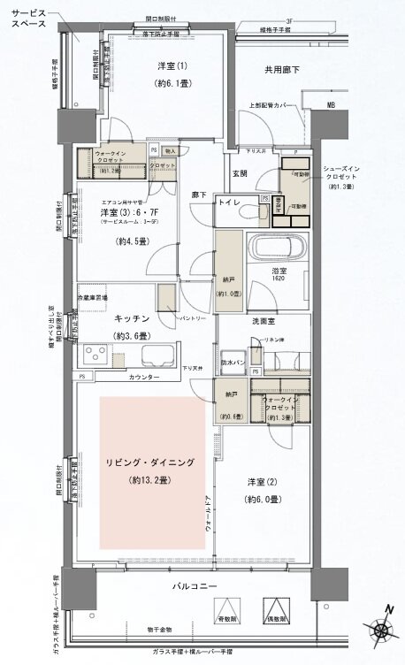 リビオシティ船橋北習志野ミッドレジデンス 間取り S80Aタイプ