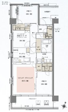 リビオシティ船橋北習志野ミッドレジデンス 間取り S80Aタイプ
