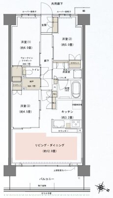 リビオシティ船橋北習志野ミッドレジデンス 間取り E68Aタイプ