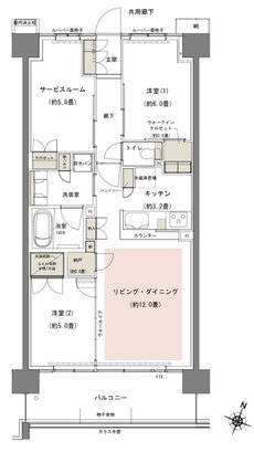 リビオシティ船橋北習志野ミッドレジデンス 間取り N70Cタイプ