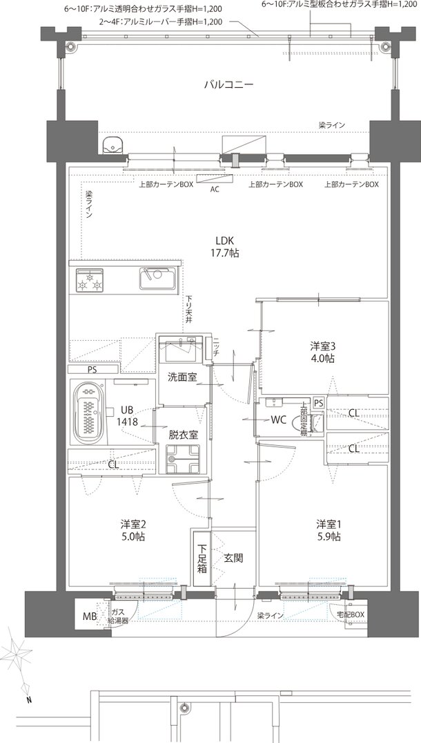 リヴィエール八幡中央ガーデンテラス 間取り C TYPE