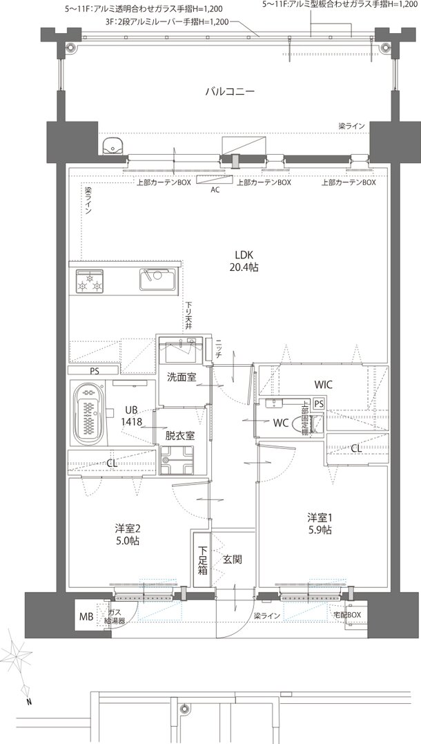 リヴィエール八幡中央ガーデンテラス 間取り Cα TYPE