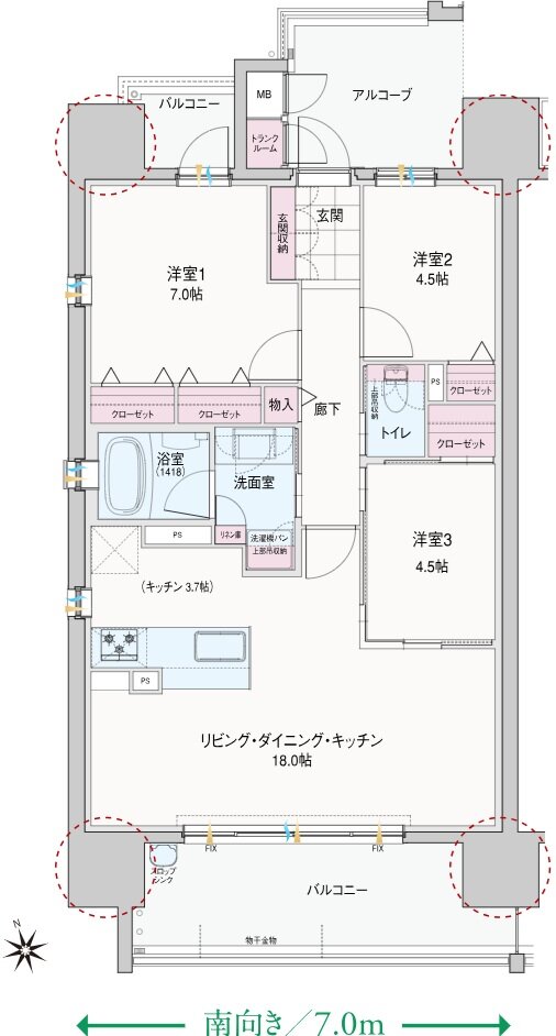エルグランデ岡崎城公園 間取り A1 type