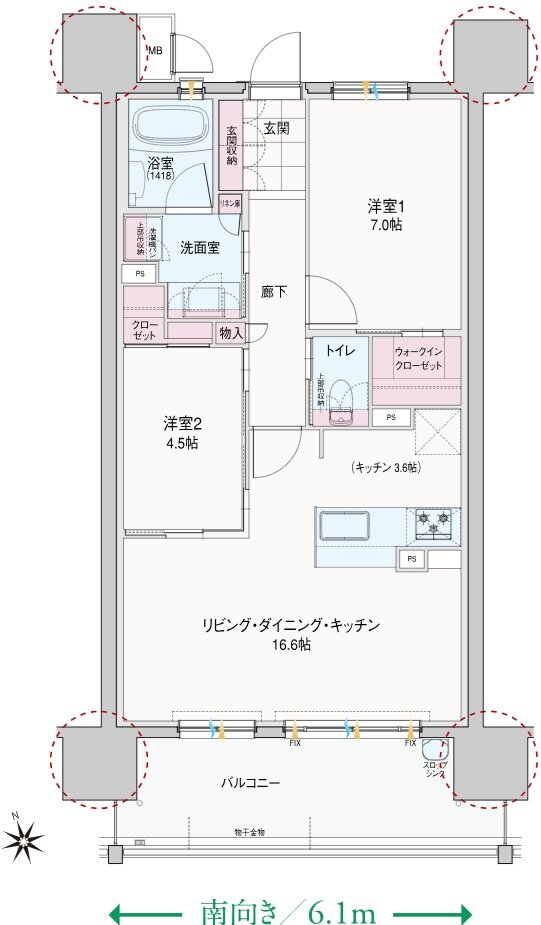 エルグランデ岡崎城公園 間取り B1 type