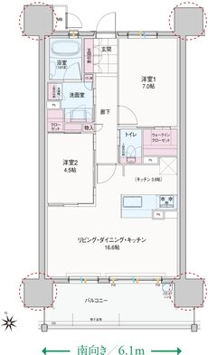 エルグランデ岡崎城公園 間取り B1 type