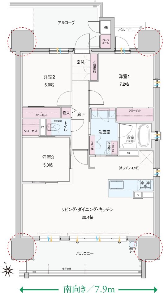 エルグランデ岡崎城公園 間取り C1 type