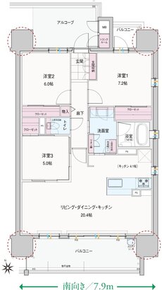 エルグランデ岡崎城公園 間取り C1 type