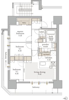 バンベール千種 ザ・レジデンス 間取り A type