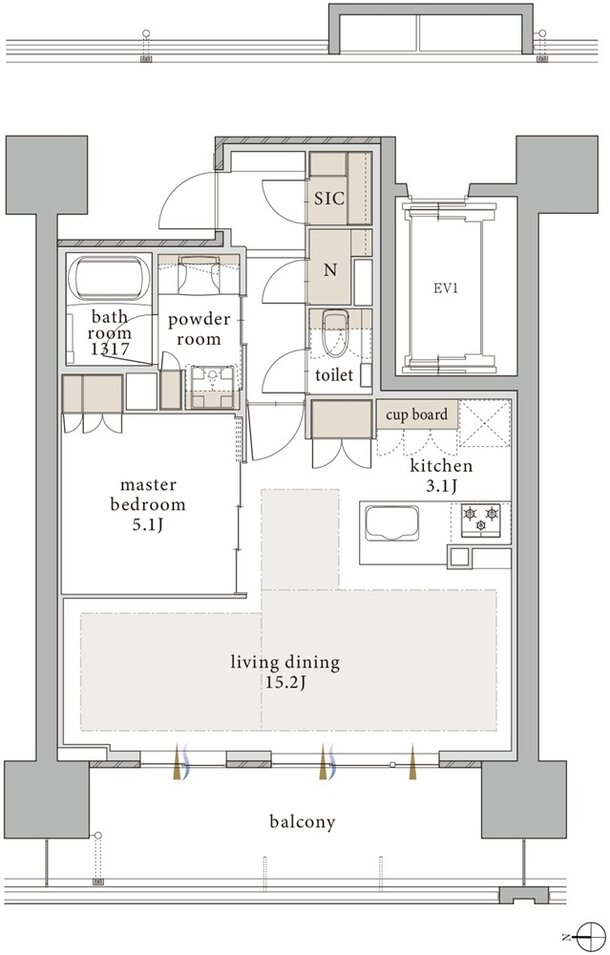 バンベール千種 ザ・レジデンス 間取り B type【セレクトプラン1】