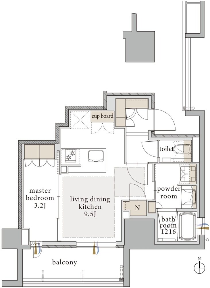 バンベール千種 ザ・レジデンス 間取り F type