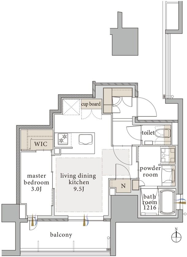 バンベール千種 ザ・レジデンス 間取り F type【セレクトプラン1】
