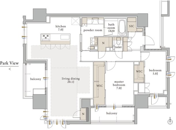 バンベール千種 ザ・レジデンス 間取り G type【セレクトプラン4】