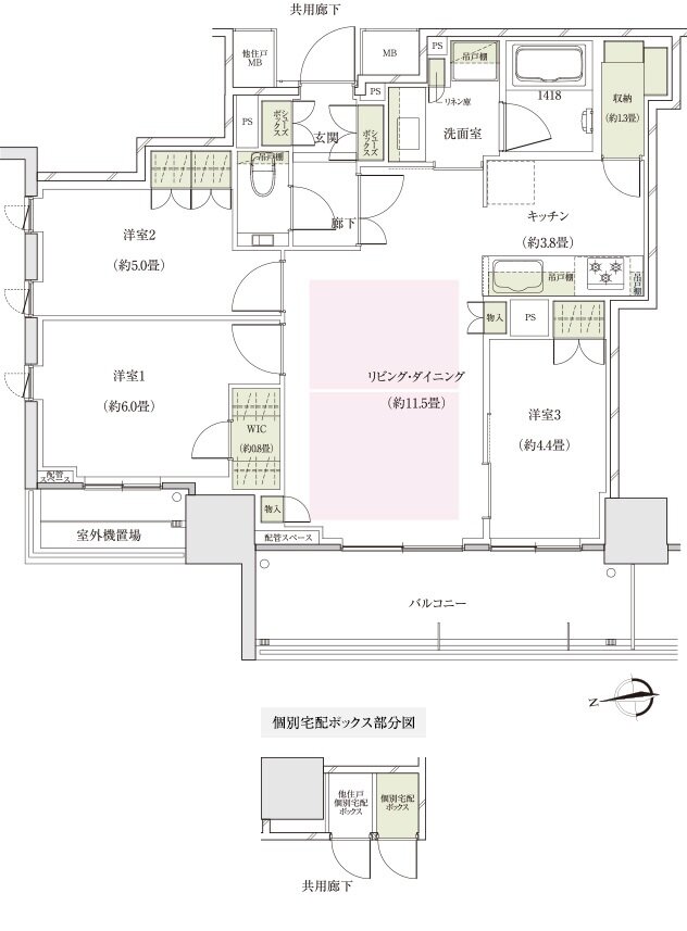 ザ・パークハウス 大阪上本町タワー 間取り S70E