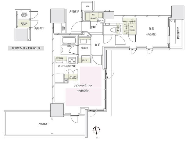 ザ・パークハウス 大阪上本町タワー 間取り G49A