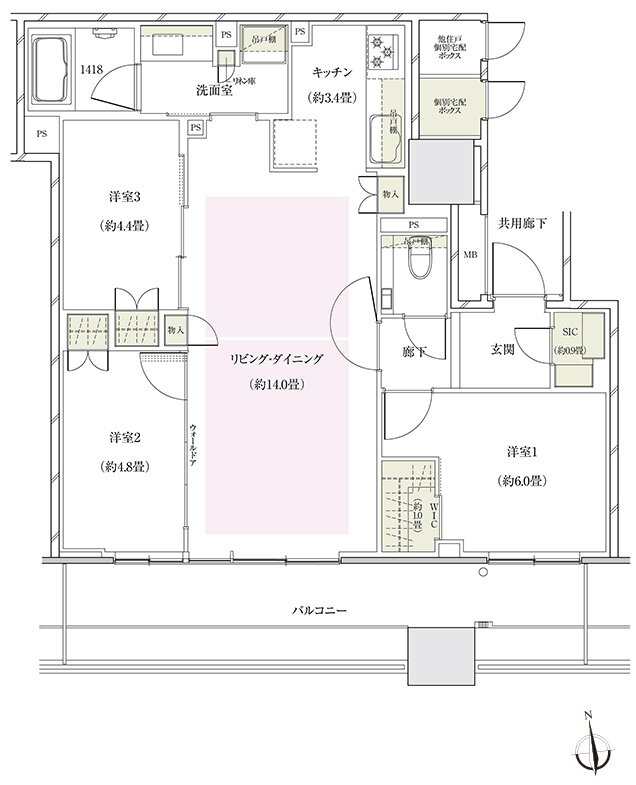 ザ・パークハウス 大阪上本町タワー 間取り S75I