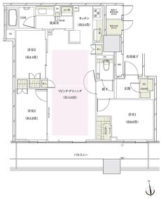 ザ・パークハウス 大阪上本町タワー 間取り S75I