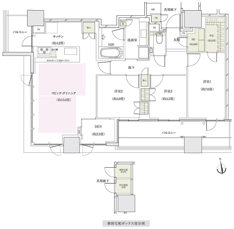 ザ・パークハウス 大阪上本町タワー 間取り S92P