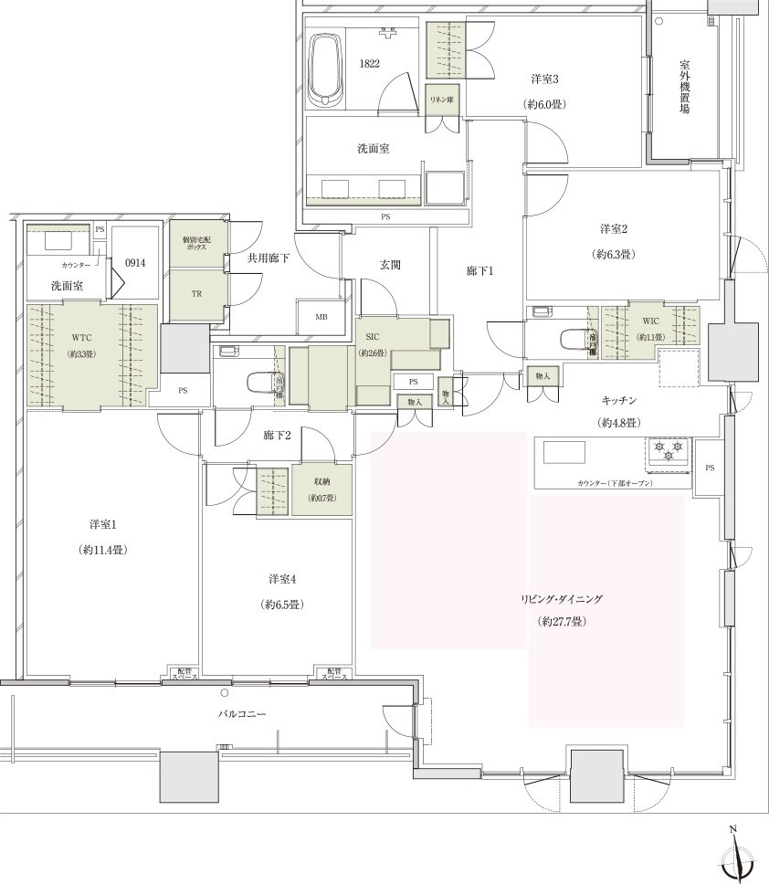 ザ・パークハウス 大阪上本町タワー 間取り P157I