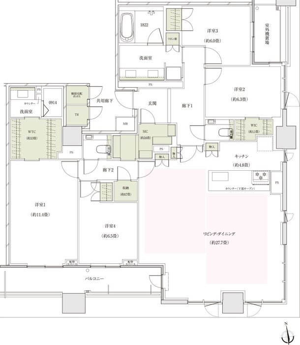ザ・パークハウス 大阪上本町タワー 間取り P157I