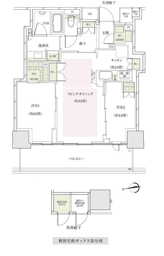 ザ・パークハウス 大阪上本町タワー 間取り S57C