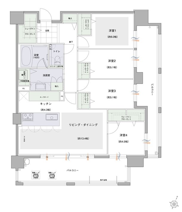 フリーディア大濠公園プレミアム 間取り B type Select 1