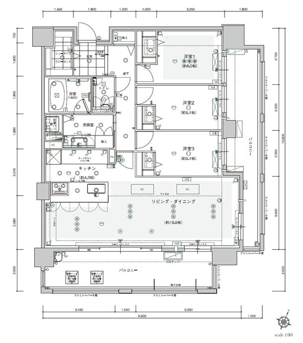フリーディア大濠公園プレミアム 間取り B type SELECT5