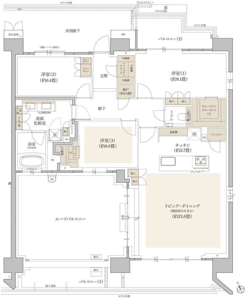 プラウド市川一丁目フロント 間取り PCr type