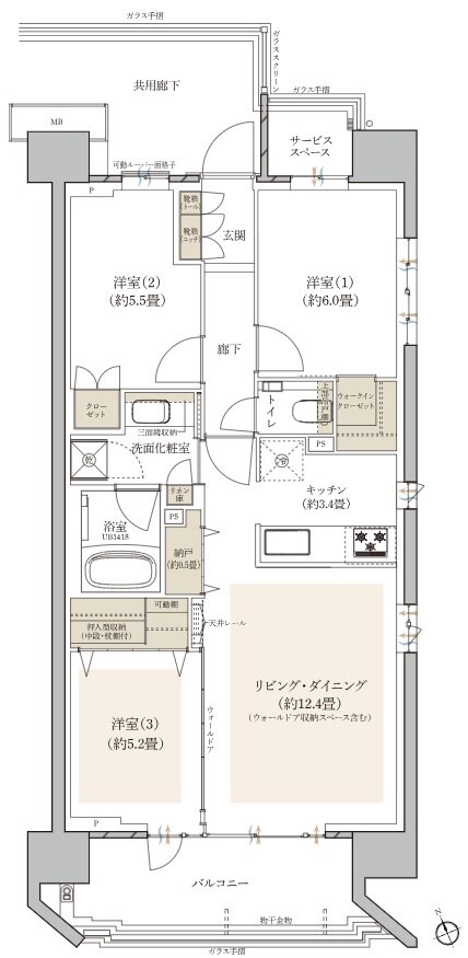プラウド市川一丁目フロント 間取り F type