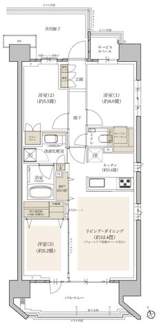 プラウド市川一丁目フロント 間取り F type
