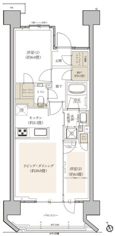 プラウド市川一丁目フロント 間取り D type