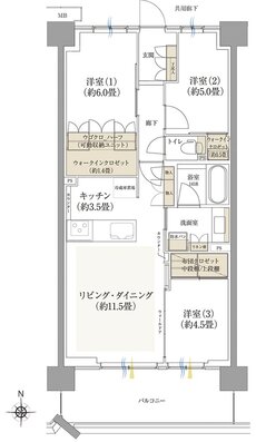 ルネ鎌倉深沢 間取り B6タイプ