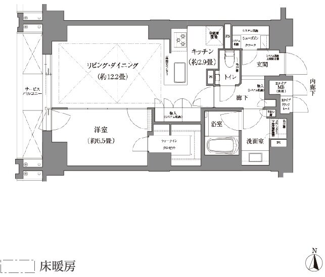 ローレルコート京都河原町三条 間取り Bタイプ