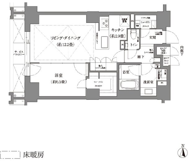 ローレルコート京都河原町三条 間取り Bタイプ